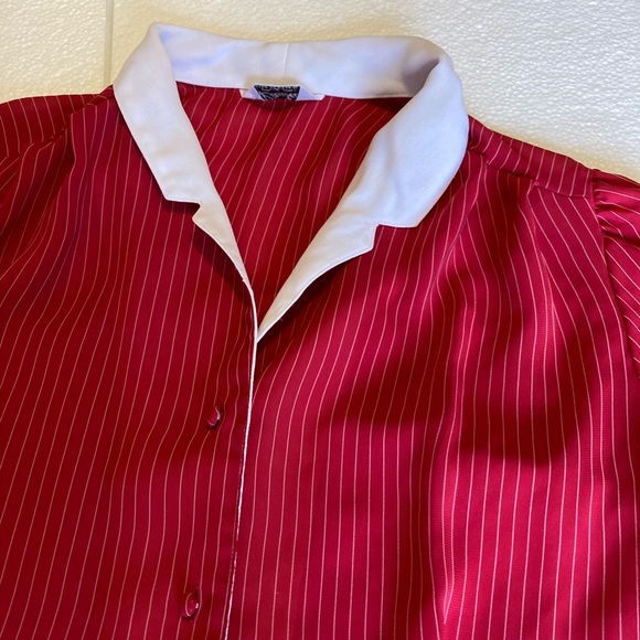 Lirabeth womens button pin stripe blouse sz 12 - Picture 6 of 11